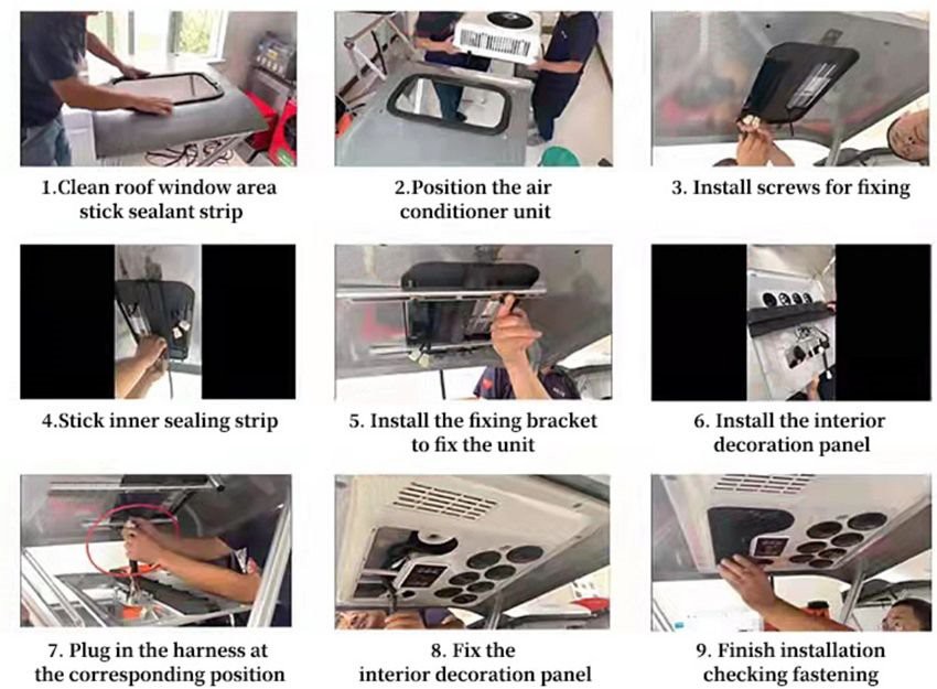 Installation of roof top ac for truck Installation of roof top ac for truck